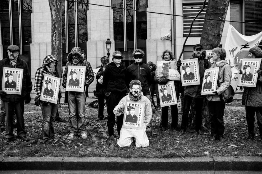 Wereldwijd protestacties tegen opsluiting Bradley Manning
