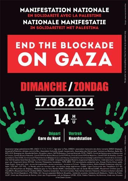 Stop de blokkade van Gaza! Nationale manifestatie in solidariteit met Palestina