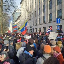actie aan VS-ambassade in Brussel
