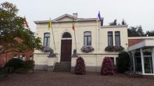 Hang de vredesvlag tegen de gevechtsvliegtuigen