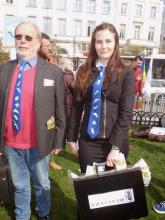Actie van de vredesbeweging ter gelegenheid van het Obama-bezoek aan Brussel