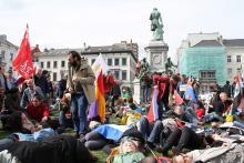 Actie van de vredesbeweging ter gelegenheid van het Obama-bezoek aan Brussel
