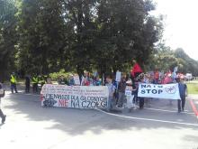 No-to-NATO meeting en betoging in Warschau