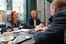 Acties tegen investeringen in kernwapens bij hoofdkantoren KBC, ING, BNP Paribas en Deutsche Bank